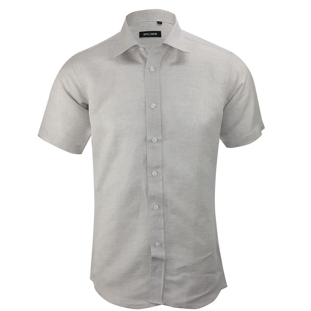 mens linen shirts short sleeve uk